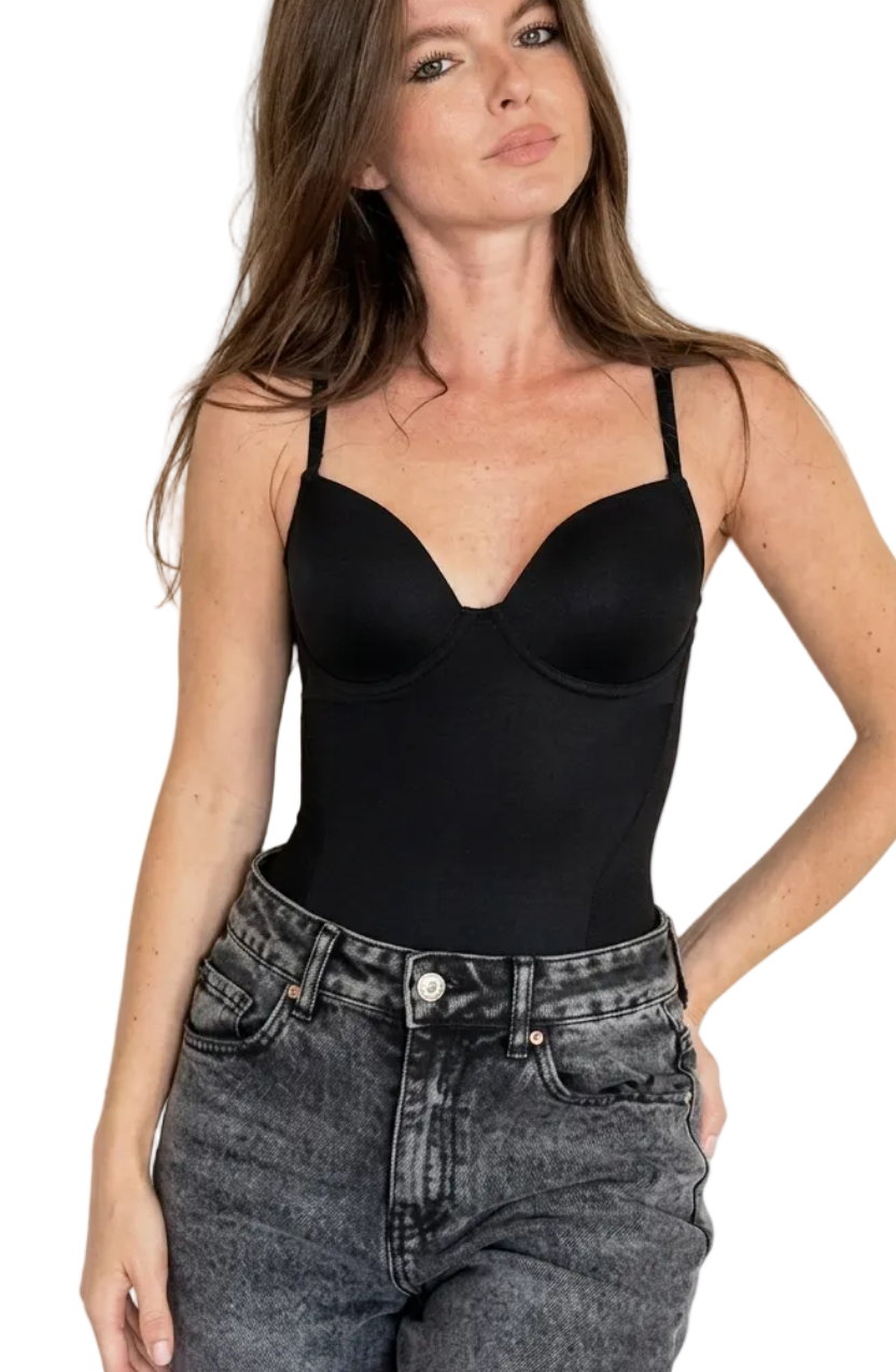 The “Sculptura” Shaping Bodysuit – Seamless Hourglass Support & Contour Design - Black | La Beauté du Corset