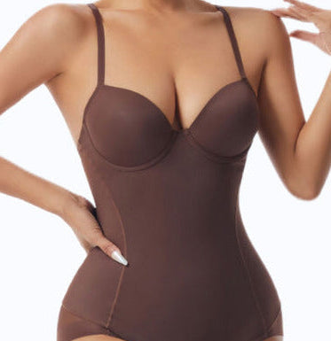 The “Sculptura” Shaping Bodysuit – Seamless Hourglass Support & Contour Design - Brown | La Beauté du Corset