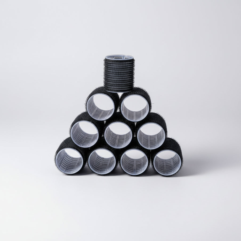 Velcro self-adhesive bangs, voluminous root curls, curling tube style